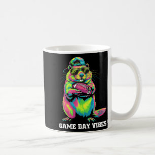 Game Day Vibes Funny Tribal Groundhog Holding Foot Coffee Mug
