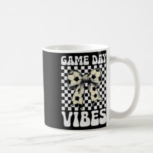 Game Day Vibes Groovy Coquette Bow Soccer Women Gi Coffee Mug
