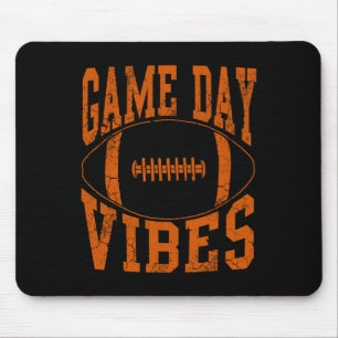 Game Day Vibes Orange Football Vintage Distressed  Mouse Pad