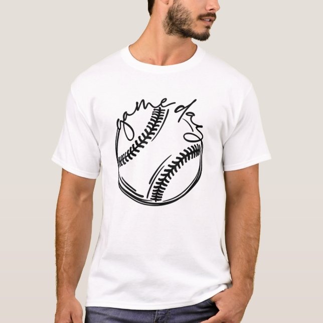 Game Day Vibes Softball Season Baseball Season Gam T-Shirt (Front)