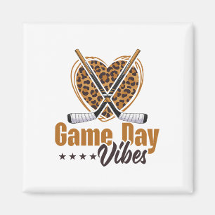Game Day Vibes Women Mom Bleached Leopard Heart Ho Magnet