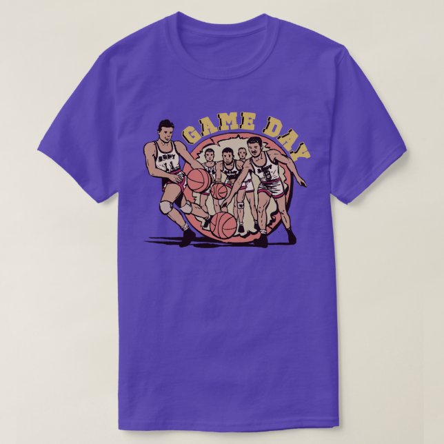 Game Day Vintage Basketball T-Shirt (Design Front)
