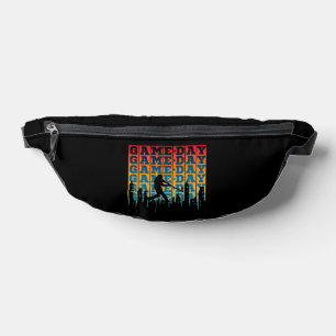 Game Day Vintage Silhouette Player Typography Bum Bags