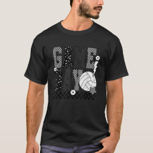 Game Day Volleyball Chequered Funny Volleyball T-Shirt