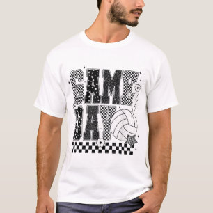 Game Day Volleyball Chequered T-Shirt