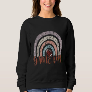 Game Day With Leopard Rainbow Football  Mum Rainbo Sweatshirt