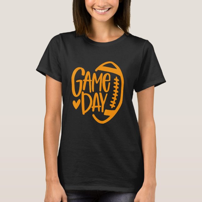 Game Day Youth or High School Football Mama Footba T-Shirt (Front)