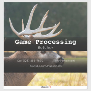 Game Deer Processing Vehicle Advertising Sticker