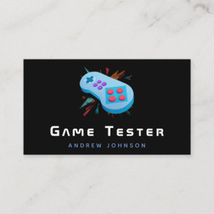Game Developer Tester Modern Gaming Theme Cool Business Card