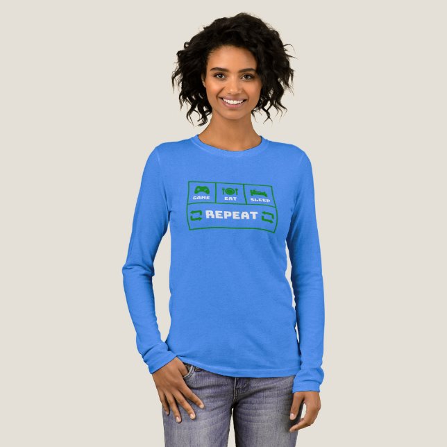 Game, Eat, Sleep, Repeat Tri-Blend Shirt (Full Front)