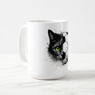 Game Face | Half Cat Half Football Graphic Tee Coffee Mug