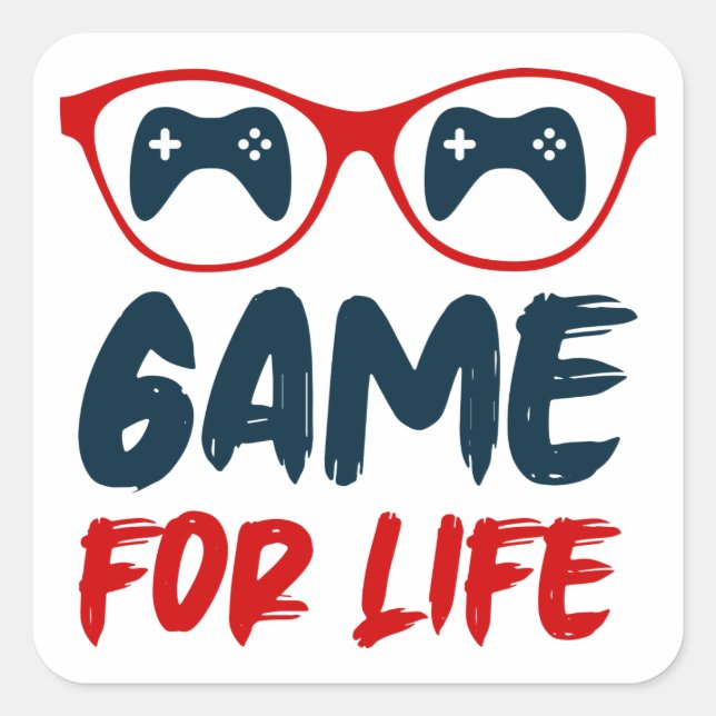 Game for life gaming  square sticker (Front)