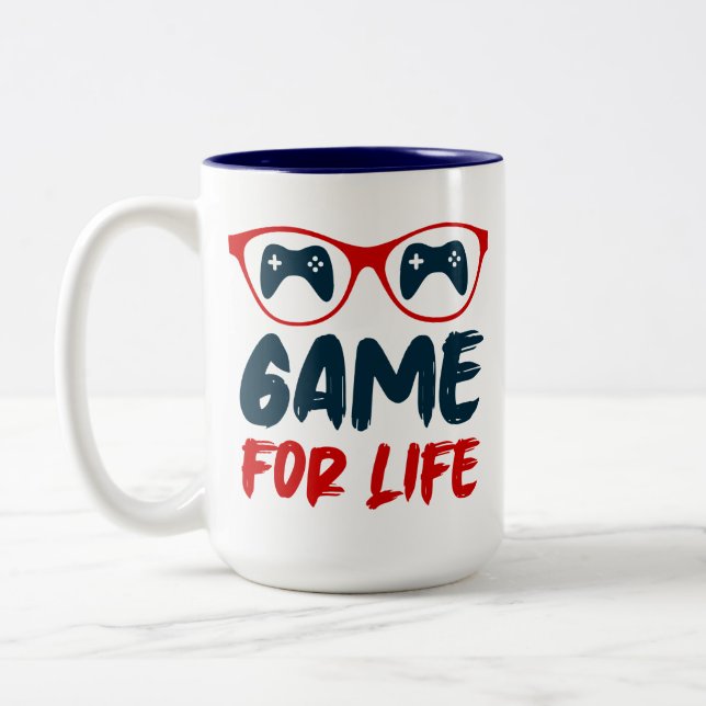 Game for life gaming  Two-Tone coffee mug (Left)