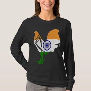 Game fowl India Indian flag gaff rooster Gamefowl T-Shirt