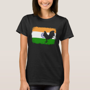 Game fowl vintage India Indian flag gaff rooster G T-Shirt