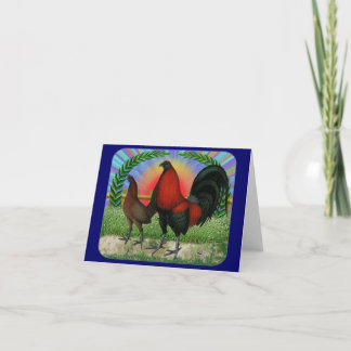 Game Fowl Wreath Holiday Card