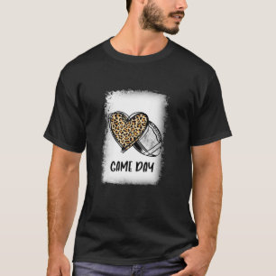 Game Fun Day With Leopard Heart Mum Football Fan T-Shirt