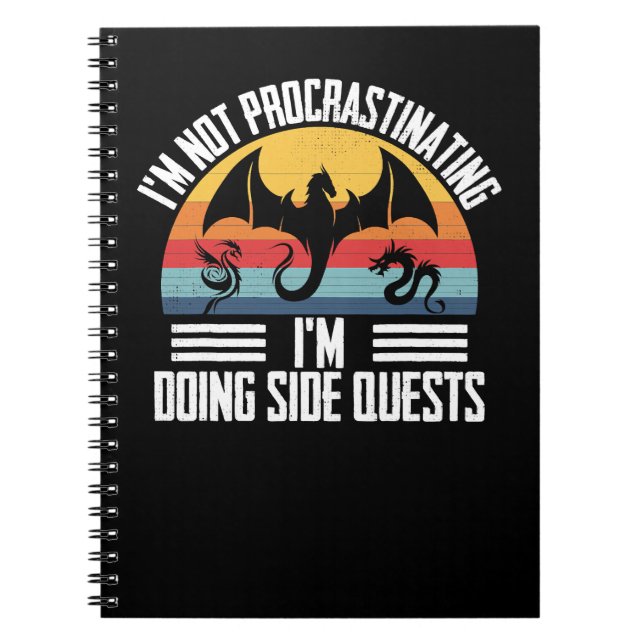 Game Gaming Im Not Procrastinating Im Doing Side Q Notebook (Front)