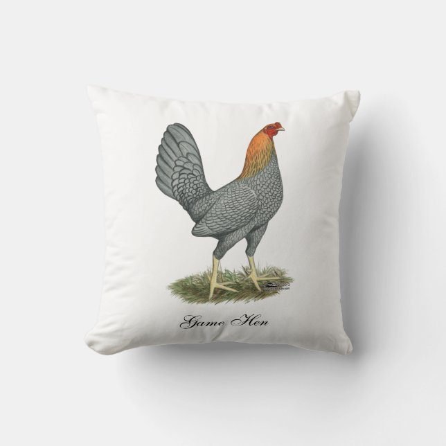 Game Hen Blue Red Cushion (Front)