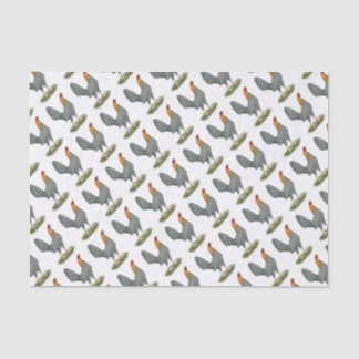 Game Hen Blue Red Tissue Paper