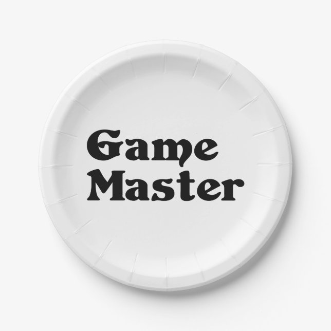Game Master Paper Plate (Front)