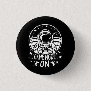 Game mode astronaut 3 cm round badge