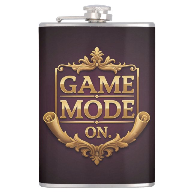 Game Mode On  Hip Flask (Front)