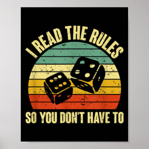 Game Night Adults Funny Board Games I Read The Rul Poster