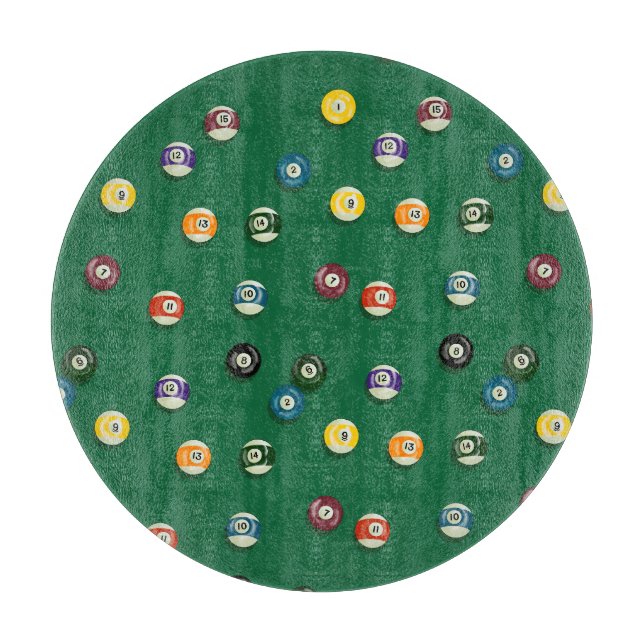 Game Night Billiards Pool Table Pool Shark Cutting Board (Front)