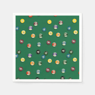 Game Night Birthday Billiards Pool Table Napkin