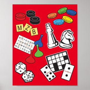 game Night, Board Games, and Word Puzzles Poster