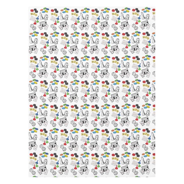 Game Night, Board Games, and Word Puzzles Tablecloth (Front)