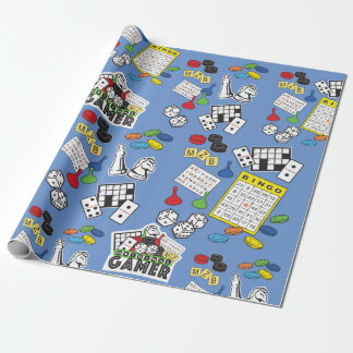 Game Night, Board Games, and Word Puzzles Wrapping Paper