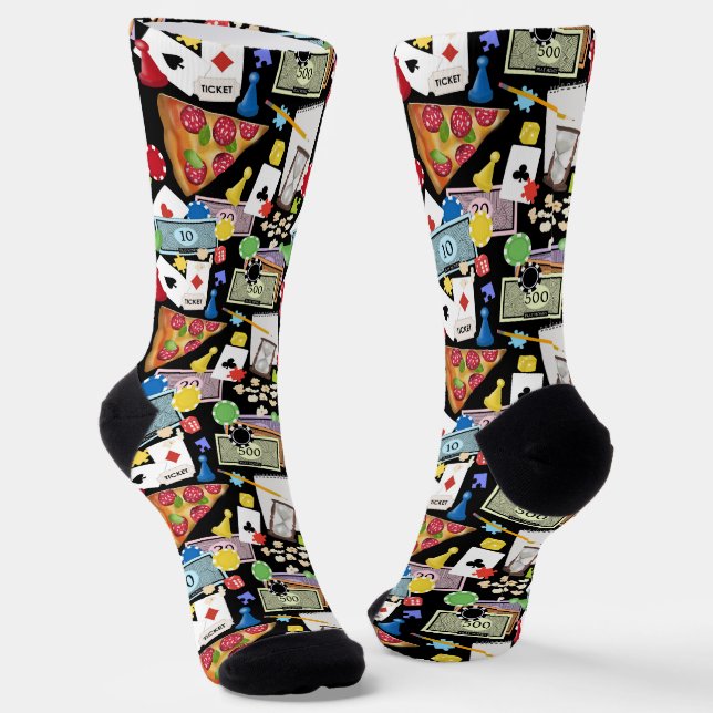 Game Night Board Games Party Socks (Angled)