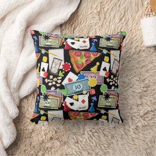 Game Night Board Games Snacks Party Cushion