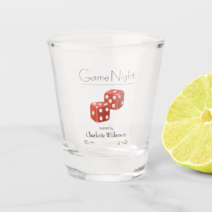 Game Night Classy Red and White Dice Shot Glass
