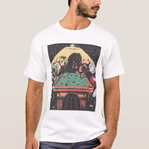 Game Night Dogs On Billiards Pool Table Shooting 8 T-Shirt