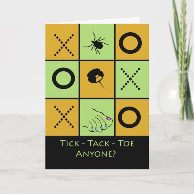 Game Night Invitation, Funny Tick Tack Toe Card (Front)