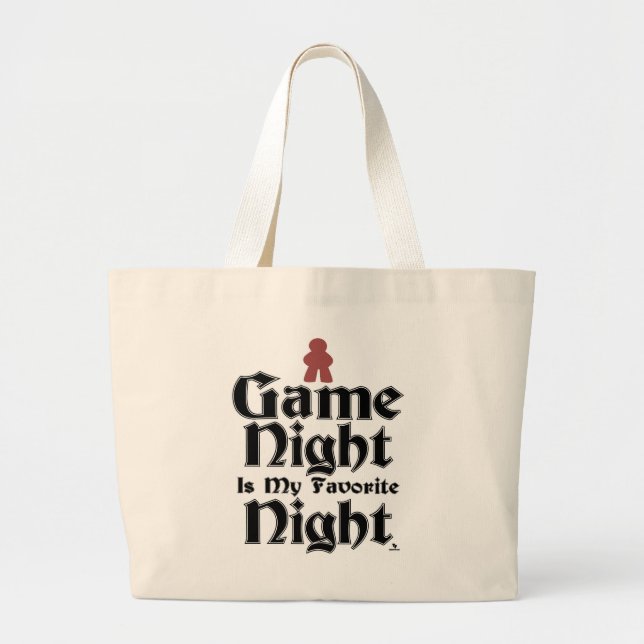 Game Night is My Favourite Meeple Humour Large Tote Bag (Front)