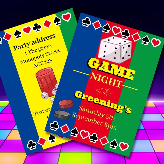 Game Night Party Casino Poker Family Games Invitation (Creator Uploaded)