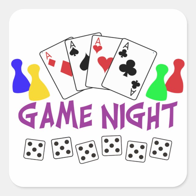 Game Night Square Sticker (Front)
