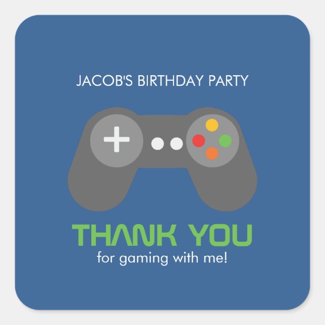 Game Night Theme Birthday Square Sticker (Front)