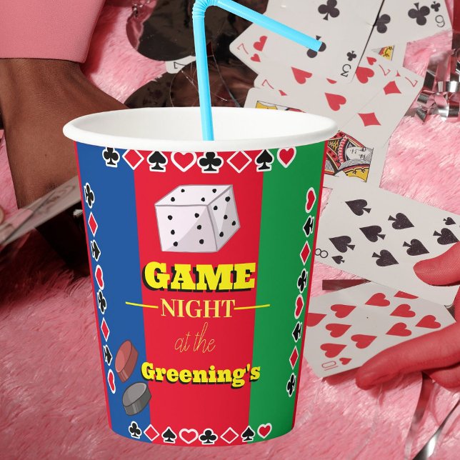 Game night theme party decorations games night paper cups (Creator Uploaded)