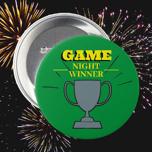 Game Night winner pin badge games prize trophy