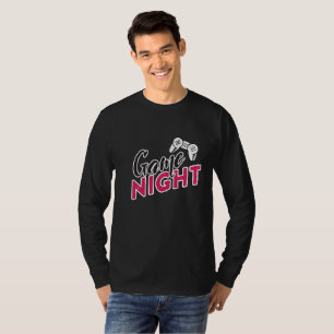 Game Night with Game Controller Pink & Black T-Shirt