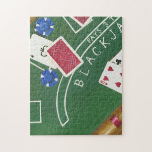 Game of Blackjack with Chips by Chariklia Zarris Jigsaw Puzzle