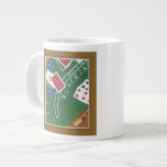 Game of Blackjack with Chips by Chariklia Zarris Large Coffee Mug<br><div class="desc">Ace's up! This dazzling piece by Chariklia Zarris shows a game of blackjack being played. Stacks of chips wait to be bet and cards wait to be flipped over. Purchase a copy today!</div>