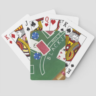 Game of Blackjack with Chips by Chariklia Zarris Playing Cards