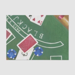Game of Blackjack with Chips by Chariklia Zarris Tissue Paper