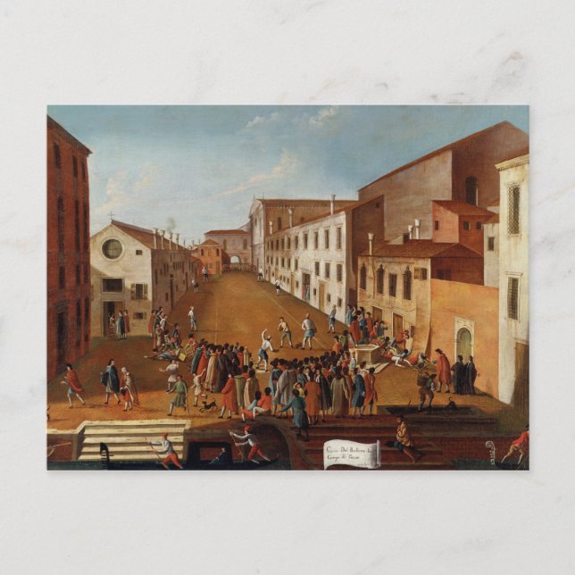 Game of Bowls in the Campo dei Gesuiti, Venice Postcard (Front)